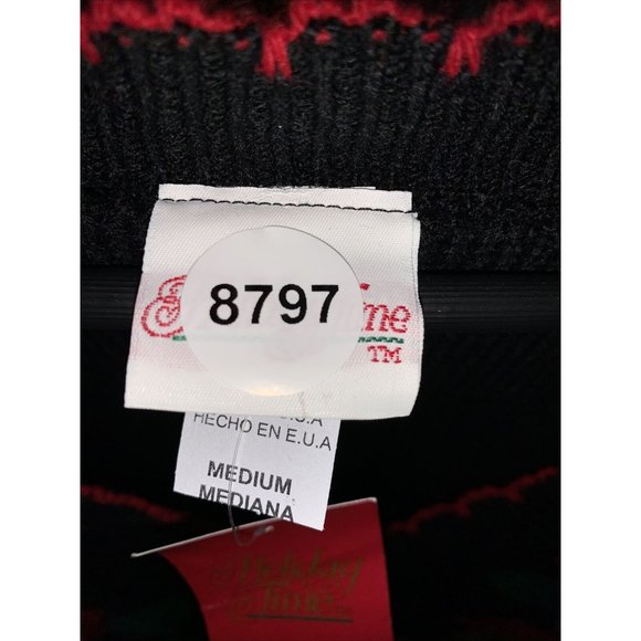 Vintage Holiday Time USA Made Womens Knit Christmas Theme Cardigan Sweater M-NWT - Picture 7 of 7